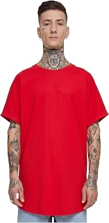 URBAN CLASSICS Men's Short Sleeve T-Shirt Long Tee Relaxed Look Cotton Round Neck Various Colours Available Sizes XS - 5XL