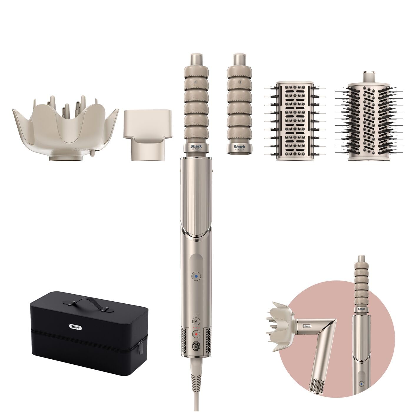 Shark FlexStyle 5-in-1 Air Styler & Hair Dryer, Stone, HD446SLUK