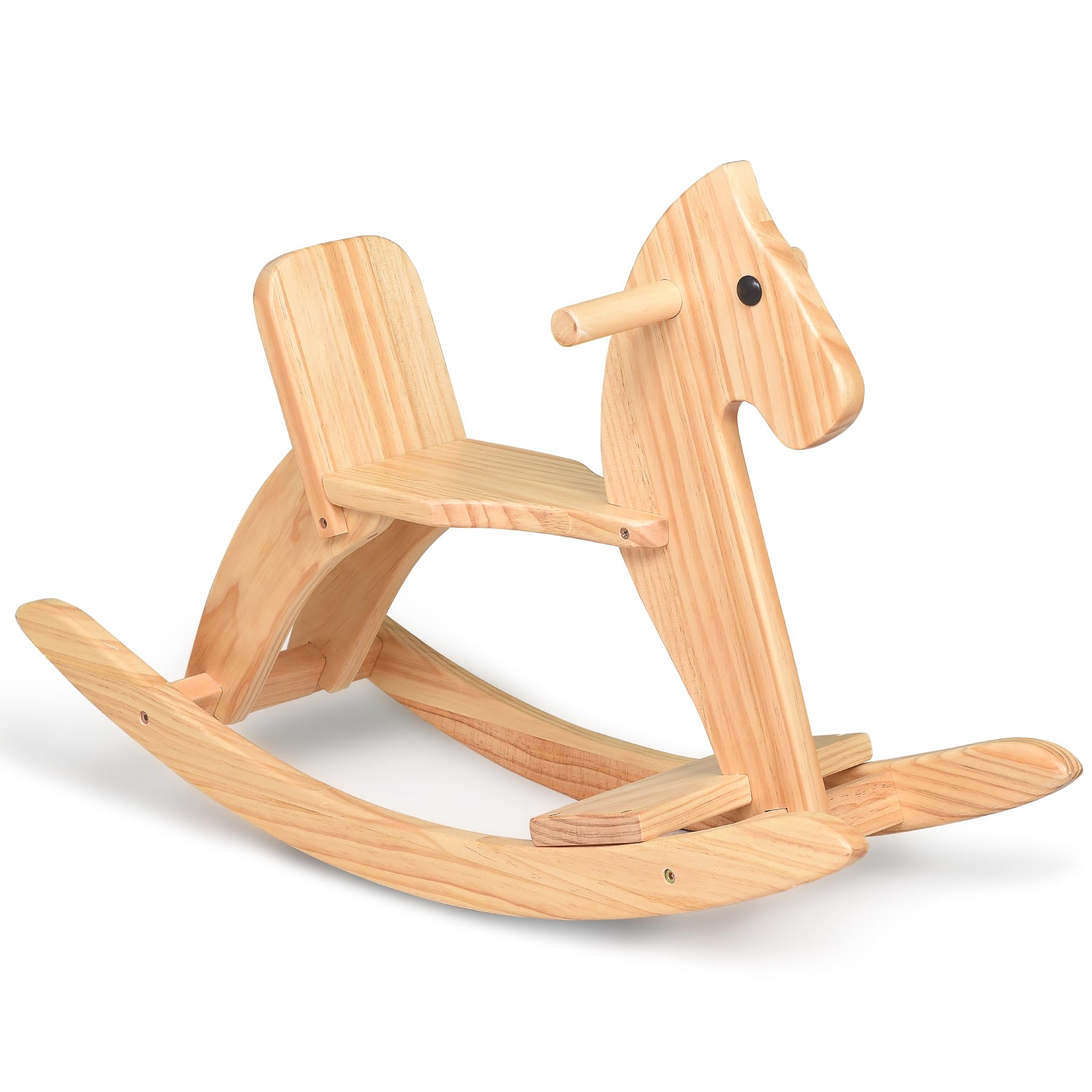 KRAND Kids Wooden Rocking Horse, Boy & Girls Ride-On Toy with Foot Pedal | Class