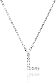PAVOI Initial Necklace for Women, 14K Gold Plated Cubic Zirconia Pendant