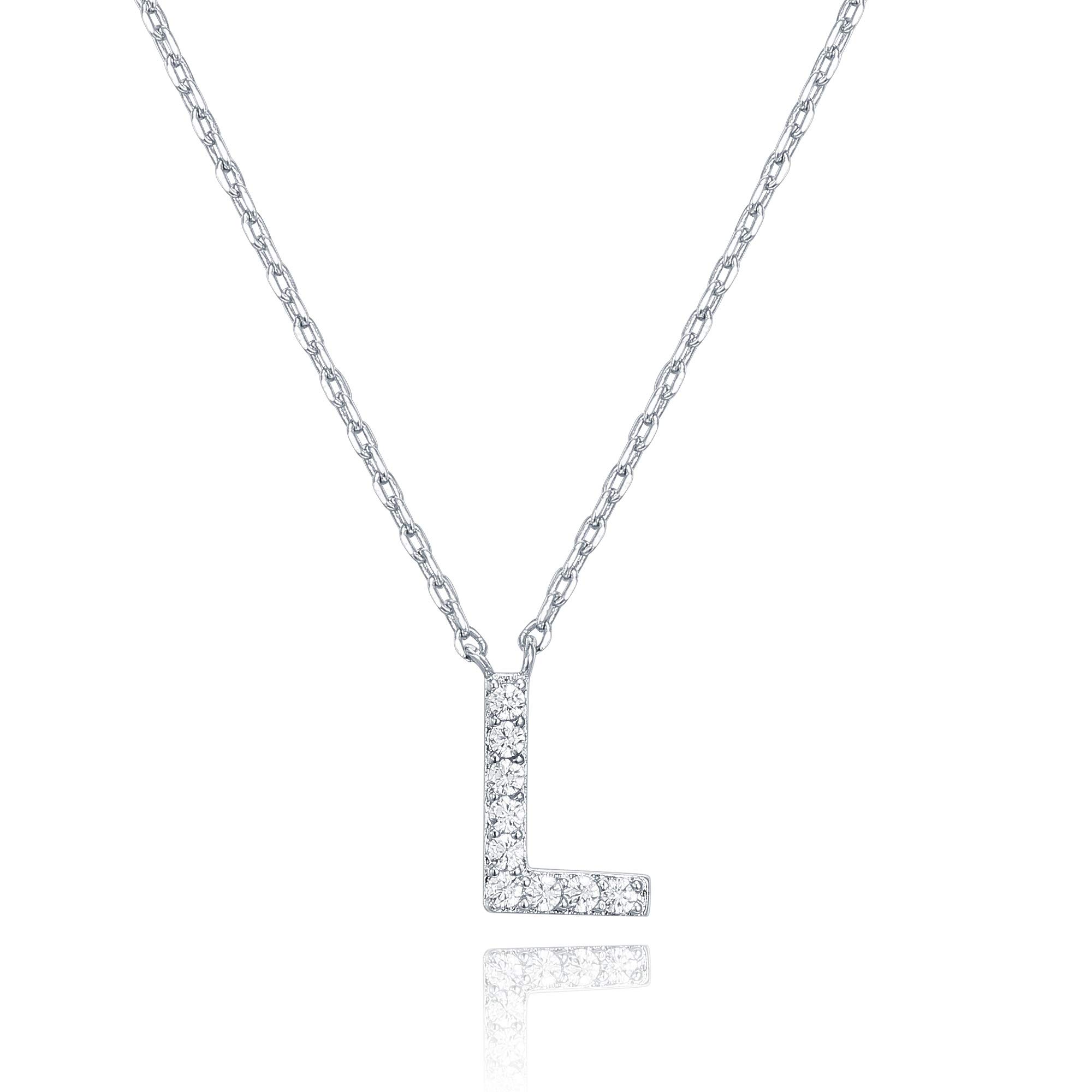 PAVOI Initial Necklace for Women, 14K Gold Plated Cubic Zirconia Pendant