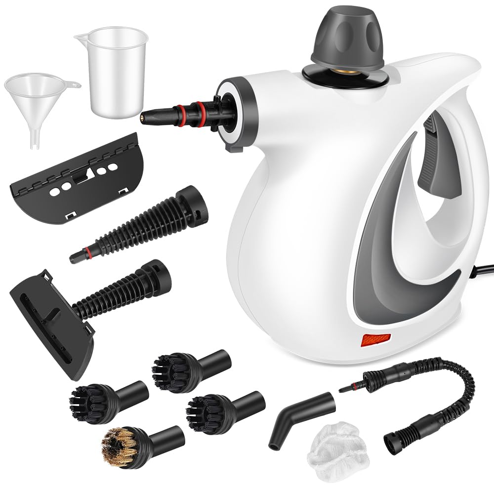 Handheld Steam Cleaner, Pressurized Hot Steam with 12 Accessories for Home | Hig