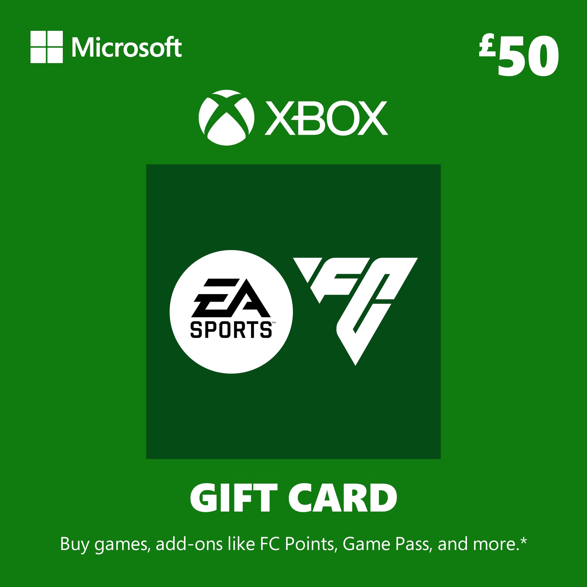 Xbox Gift Card │ 50 GBP │ EA Sports FC 25 │ Xbox One, Series S│X & Windows │ (Do