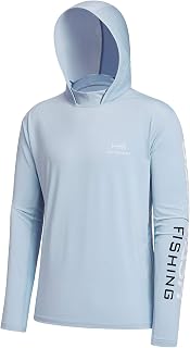 Bassdash UPF 50+ Men’s UV Sun Protection Long Sleeve Performance Fishing Hoodie Hooded Shirts