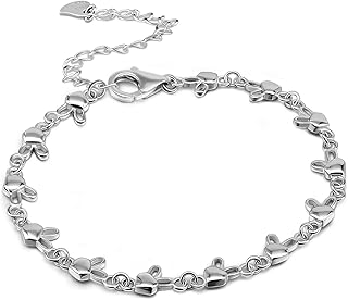 Dankadi 925 Sterling Silver Infinity Love Heart Link Bracelets Women Cute Animal Little Rabbit Bangle Jewelry Gifts For Wife Her,6.7in +1.3in Extender Chain