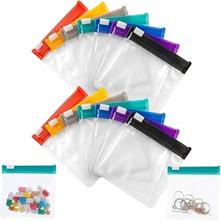Waterproof Pill Organizer Bags, Self-Sealing Zipper Medicine Pouch Set, Reusable Travel Pill Cases for Vitamins & Daily Medication