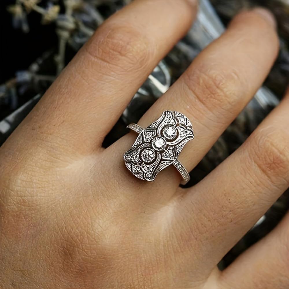 Elegant Shiny White Gold Plated Cubic Zirconia Ring Personalized Accessories Ide