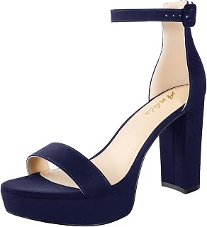 Ankis Chunky Platform Heels 4 Inch Block Heeled Sandals for Women
