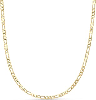 Amazon Essentials 14k Gold or Sterling Silver Plated Figaro Chain Necklace