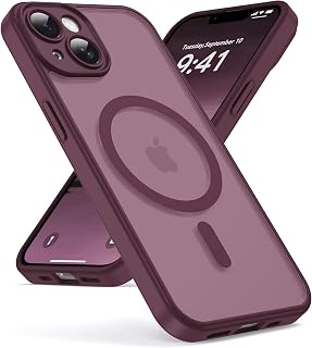 Oududianzi - Magnetica Cover per iPhone 13 Magsafe Case, Bordeaux