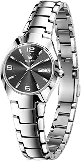 OLEVS Guarda le Donne di Lusso Delicato Vintage Quadrato/Rotondo Piccoli Orologi per Le Donne Impermeabile In Acciaio Inox Analogico Orologi da Donna con Giorno Data Vestito Moda Facile Leggere