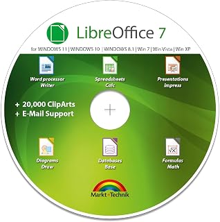 LibreOffice Suite 2025 Home and Student for - PC Software Professional Plus - compatible with Word, Excel and PowerPoint for Windows 11 10 8 7 Vista XP 32 64-Bit PC