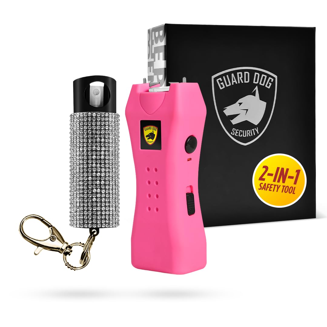 Guard Dog Security Pepper Spray and Stun Gun Flashlight, Rechargeable, Self-Defe