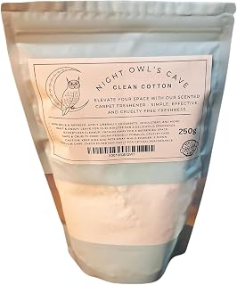 Handmade Highly Scented Carpet Freshener - 250g | Choose from Nine Irresistible Scents! | Vegan & Cruelty-Free | Expertly Crafted in the UK Long-Lasting (Clean Cotton)