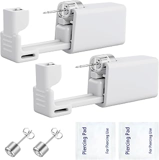 Ear Piercing Gun, Disposable Ear Piercing Kit with CZ Earring Stud, No Pain Easy Use at Home (3mm)