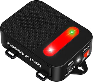 Angveirt Battery Operated Ultrasonic Rodent Repellent for Cars &amp; Garages | with Strobe Lights, Helps Deter Nesting &amp; Wire Damage, Under Hood Protection, Humane Rodent Deterrence, 1 Pack
