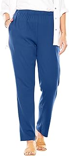 Woman Within 7-Day Straight-Leg Elastic-Waist Stretchy Knit Pant