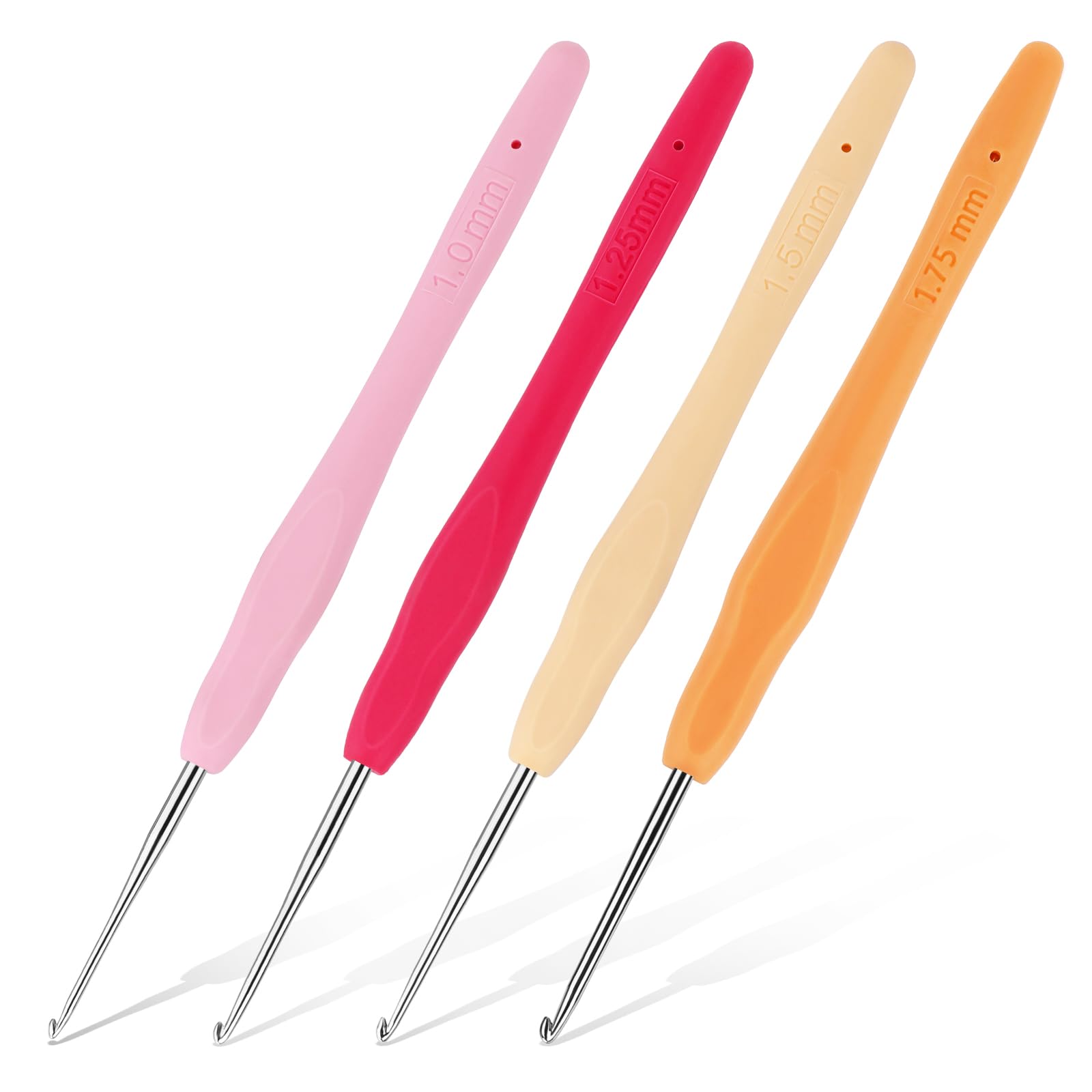 Iuuidu 4PCS Crochet Hooks Small Crochet Hooks for Arthritic Hands 4Size | 1.0mm,