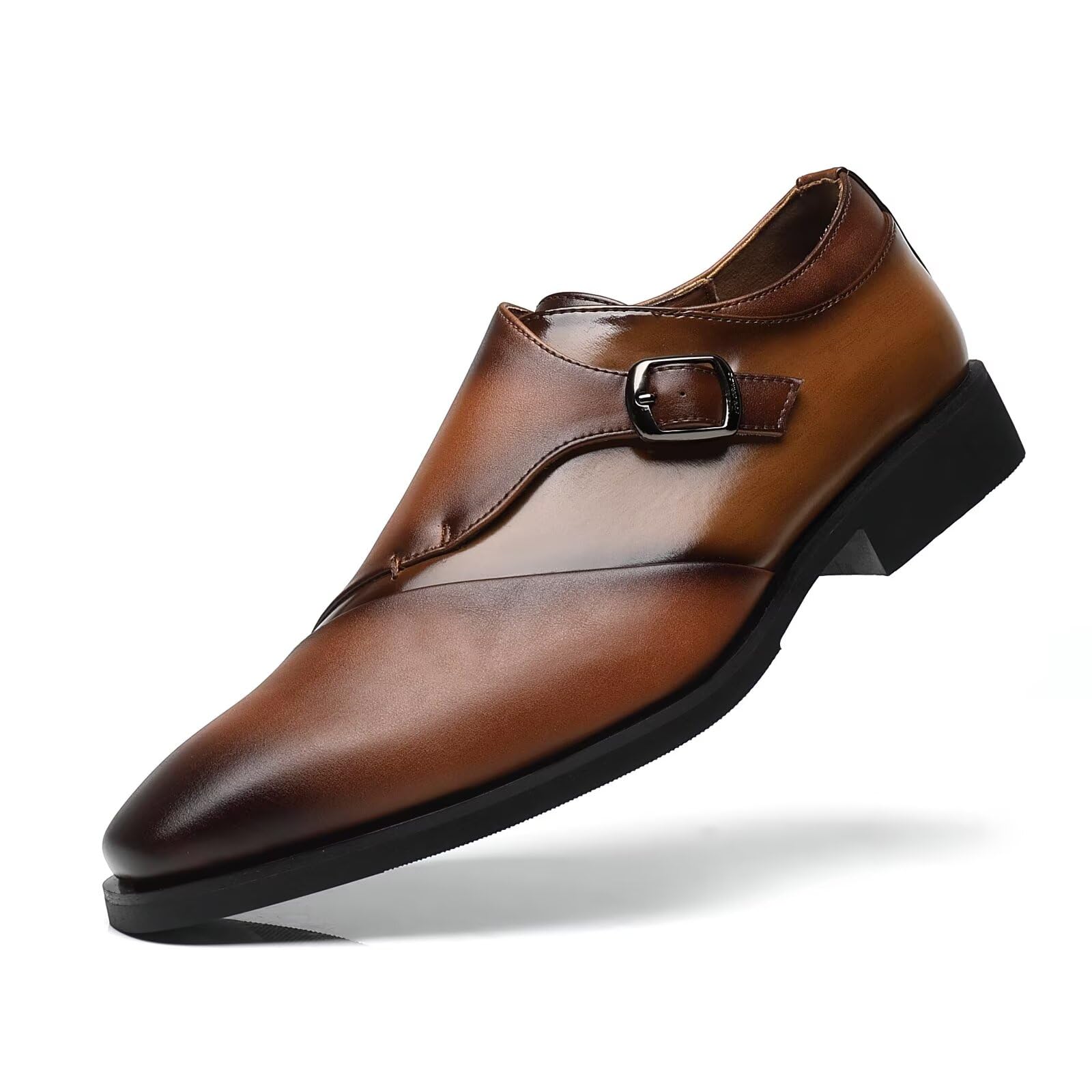 Monk Strap Men’s Dress Loafer Shoes Plain Toe Classic Oxfords Shoes for Formal B