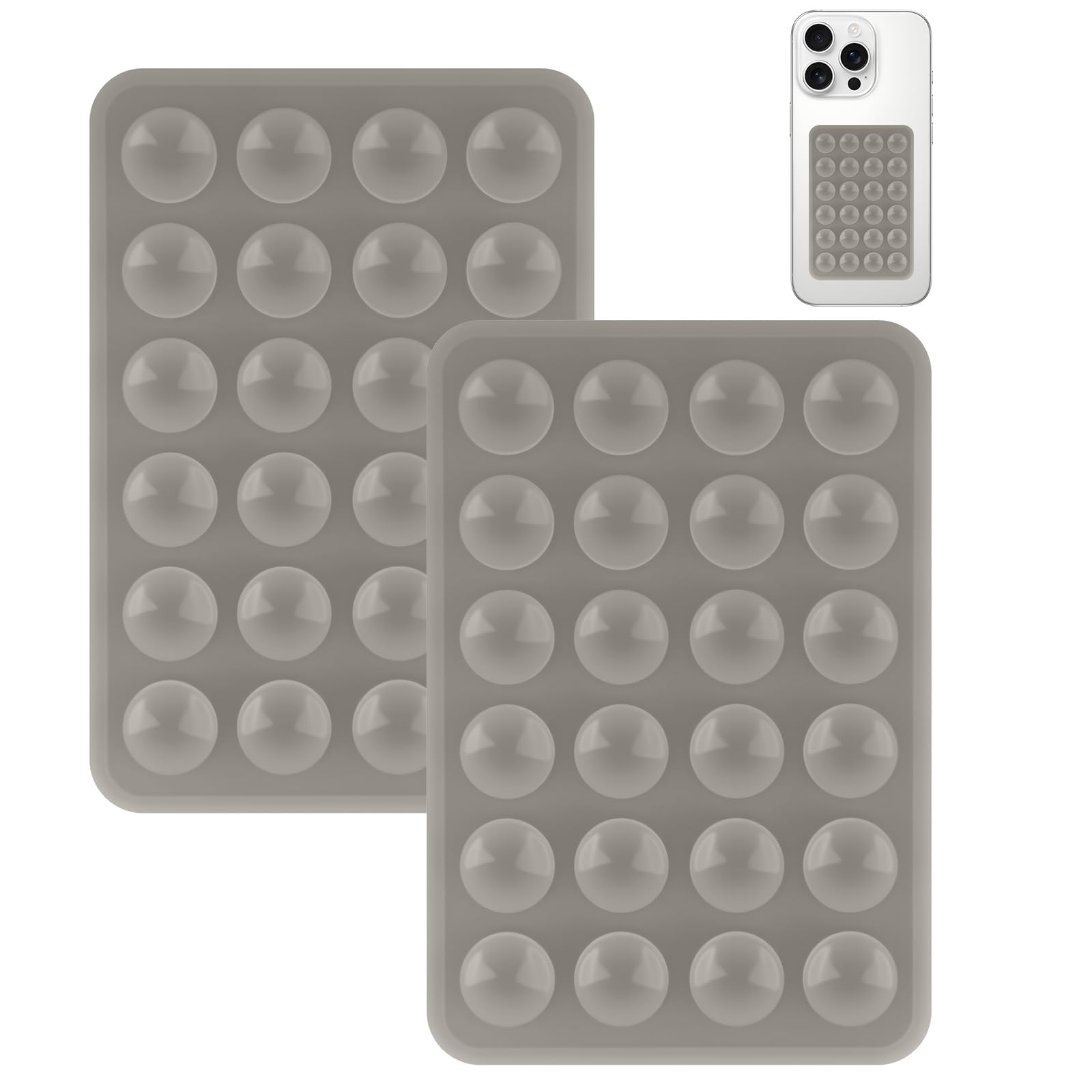 2 Pack Silicone Suction Phone Case Mount, Silicon Adhesive Smartphones Stand Sti