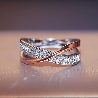 Rockyu Brand Women's Ring, Elegant Silver, Zirconia X, Women's Jewelry, Fashion Accessory