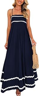 PRETTYGARDEN 2025 Women Summer Sleeveless Ruffle Sleeveless Ruffle Beach Maxi Dress