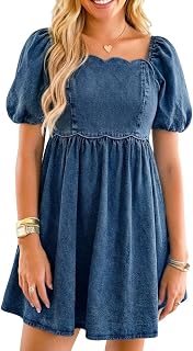 Denim Dress for Women Western Jean Babydoll Country Concert Outfits