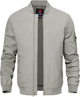 TBMPOY Men's Windproof Bomber Jackets Lightweight Track Jackets Windbreaker Outdoor Golf Fashion Coat