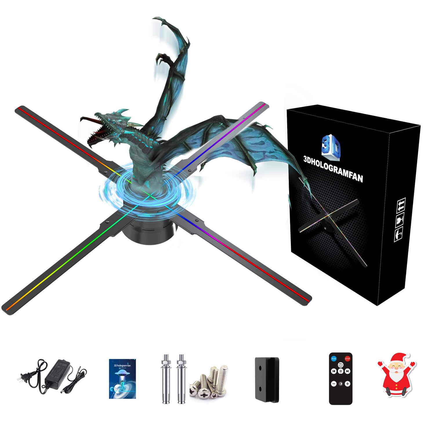 3DHologramFan,18.1" HologramFan with Remote/Bluetooth/WIFI/700 Video Library,Mis