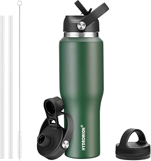 32 oz Insulated Water Bottle Stainless Steel Triple-Wall with Straw Lid Set