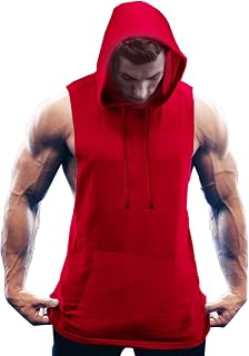 COOFANDY Men's Workout Hooded Tank Tops Bodybuilding Muscle Cut Off T Shirt Sleeveless Gym Hoodies