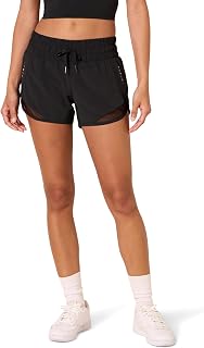 Amazon Essentials Women's Athletic Standard Fit Woven Ruched Waist Running Shorts