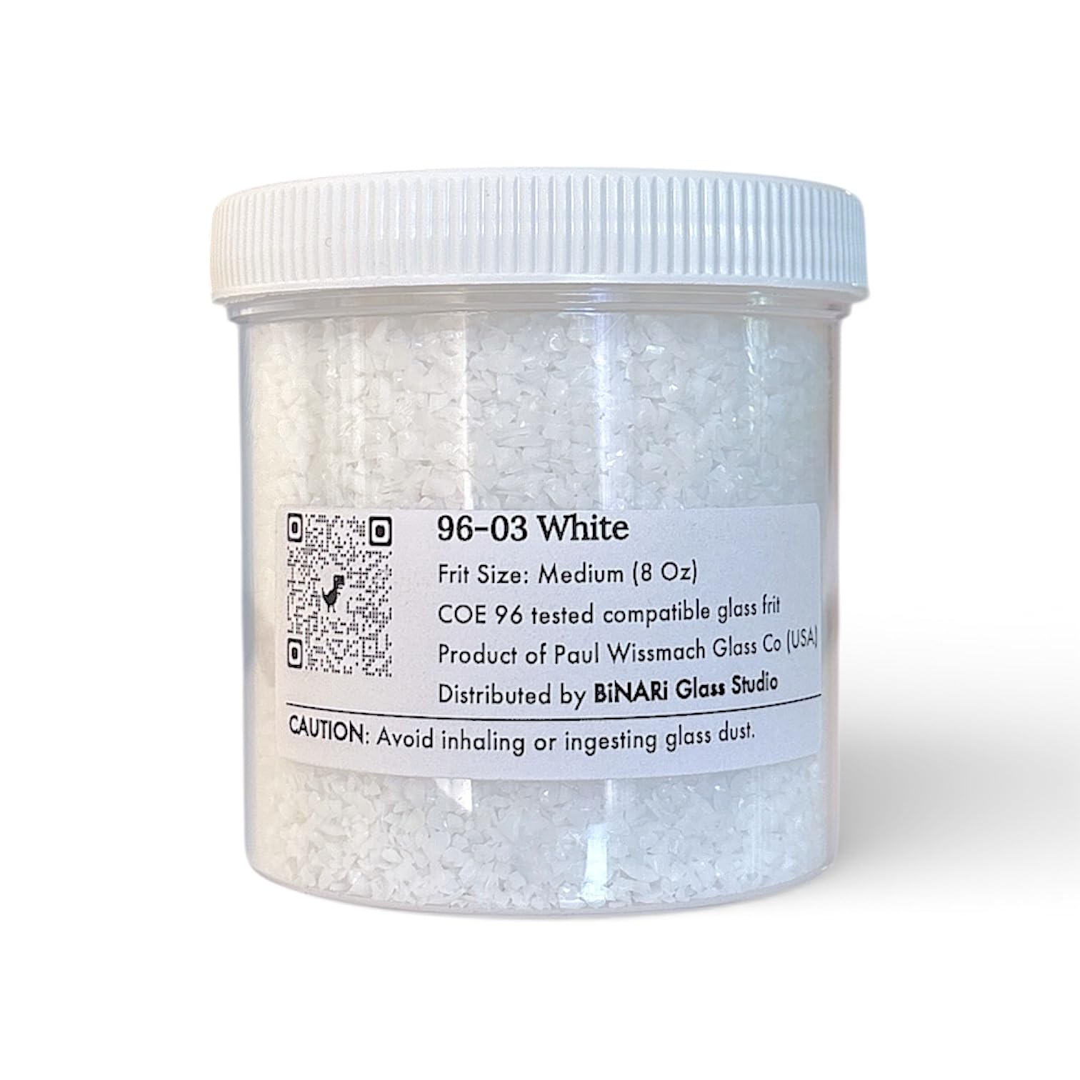 Wissmach White Opal COE 96 Medium Glass Frit – 8 oz Jar for Kiln Fusing, System 