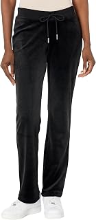 Juicy Couture Womens Rib Waist Velour Pants with Drawcord