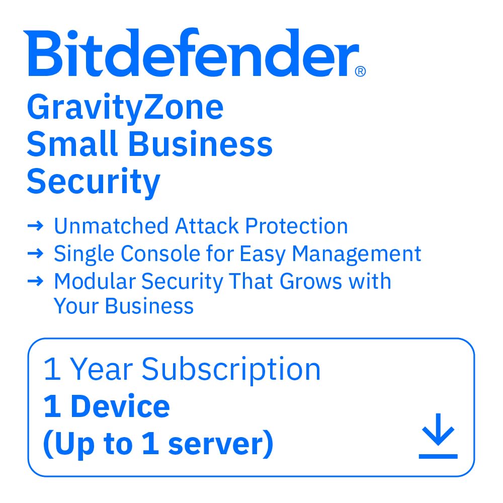 Bitdefender GravityZone Small Business Security – 1 Device (Up to 1 Server) | 1 