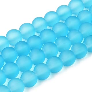 140pcs 6mm Frosted Glass Round Beads for Jewelry Making, Matte Glass Spacer Beads for DIY Bracelet Necklace Earrings Crafts Lime Green