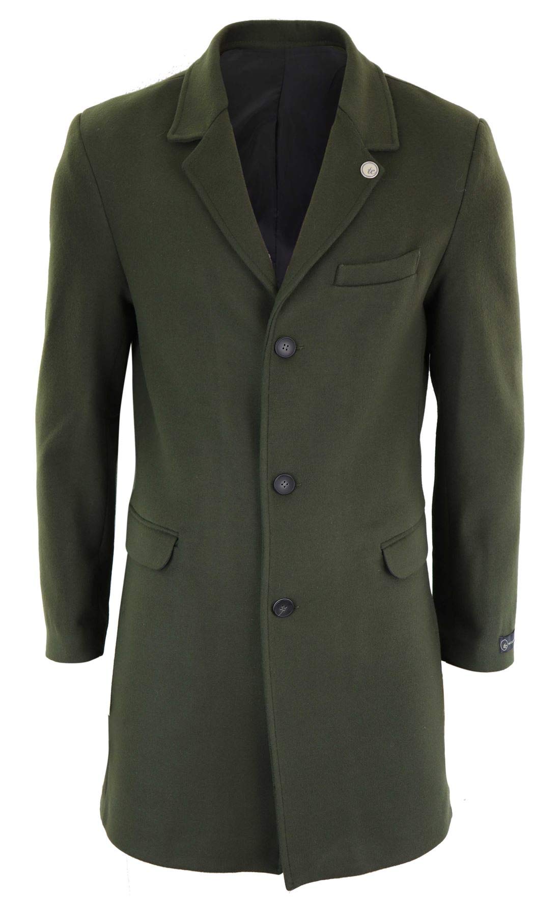 TruClothing. com Men's Crombie 3/4 Length Coat Jacket Peaky Blinders Coat - Carb