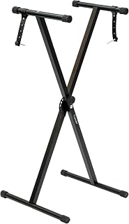 Crystals Cross Braced X Frame Music Piano Keyboard Stand with 7 Adjustable Height Positions (Music Chair)