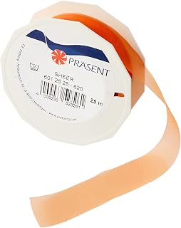 C.E. Pattberg Sheer Organza Ribbon Orange, 27 Yards Gift Wrap Ribbon, 1 inch Width, Accessories for Decoration & Handicrafts, Decoration Ribbon for Presents, for Every Occasion