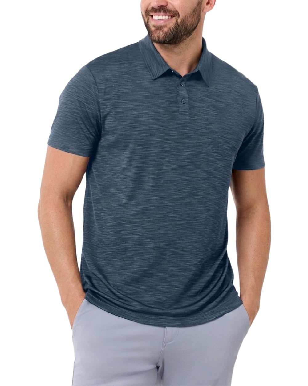 INTO THE AM Indigo Performance Dri Fit Polo Shirts for Men S-4XL - Tactical Quic