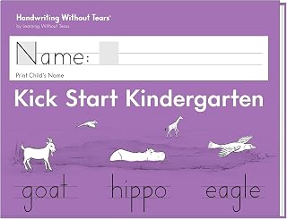 Learning Without Tears Kick Start Kindergarten Workbook, Pre-K/TK, Age 4+ | Begin print handwriting with lessons designed for the child between Pre-K and Kindergarten; classroom, homeschool, tutor, OT