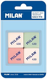 MILAN 430 Eraser Blister Pack of 4 (1 Pack)