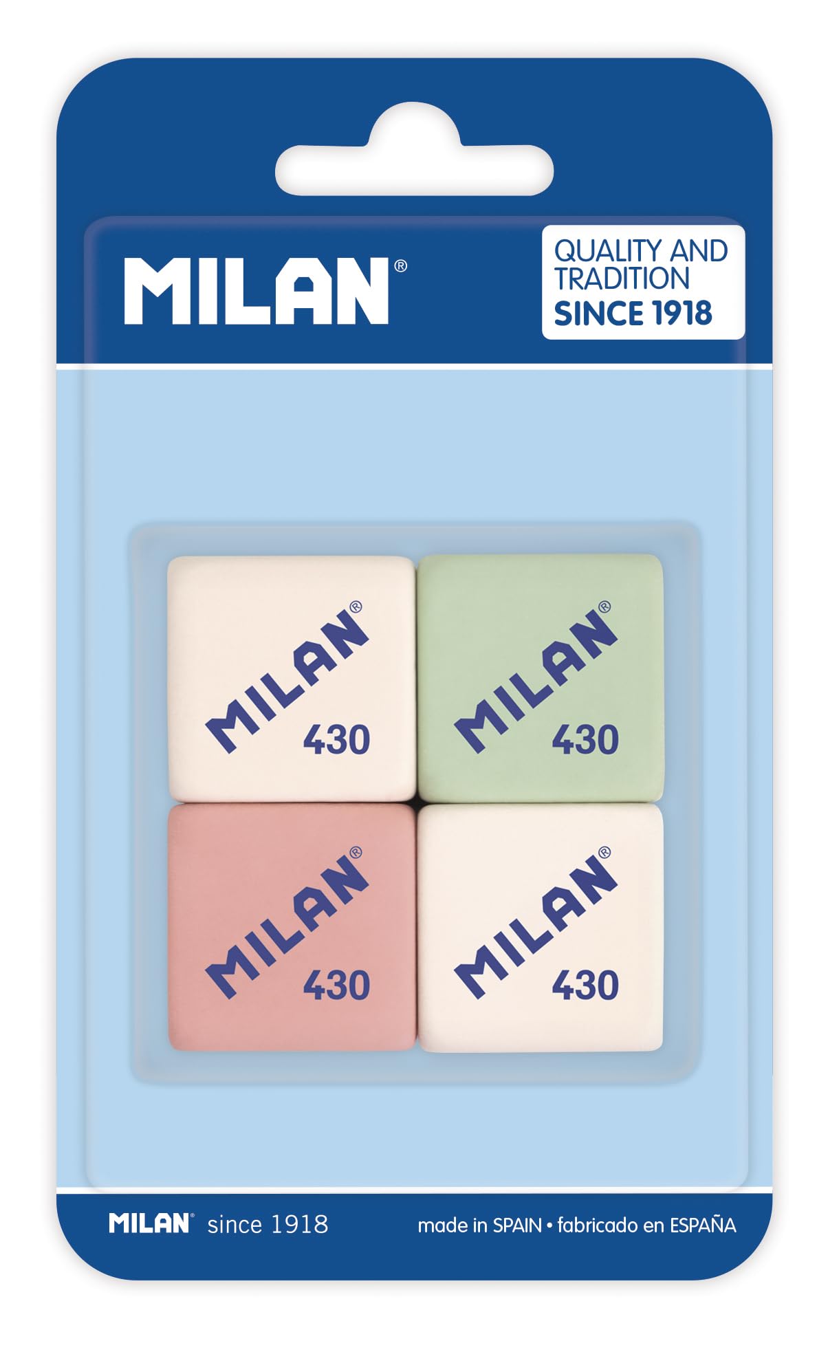 MILAN 430 Eraser Blister Pack of 4 (1 Pack)