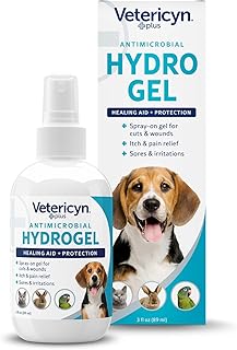 Vetericyn Plus Hydrogel Spray for Dogs, Wound & Skin Care Gel, 3 oz | Spray-on gel promotes healing, protects & moisturizes cuts, burns & incision sites; lick-safe; safe for all animals