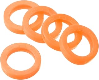 Key Cap Cover Ring, Pack of 5 0.95 inch Key Identification Cover Coding Tag Marker Round Silicone Sleeve for Office House Apartment, Orange