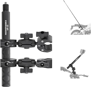NEEWER Basics Motorcycle Bike Mount Accessories Kit, Invisible Selfie Stick | Bicycle Handlebar Clamp Holder, Compatible with Insta360 DJI OSMO 360 Pocket 3 Action Cameras, for POV Video Recording, GP-32