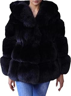 Lisa Colly Women's Winter Parka Coat Overcoat Long Sleeve Faux Fur Coat Jacket