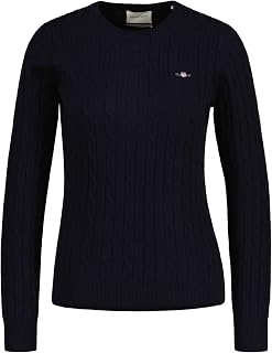 Gant Damen Stretch Cotton Cable C-Neck Pullover