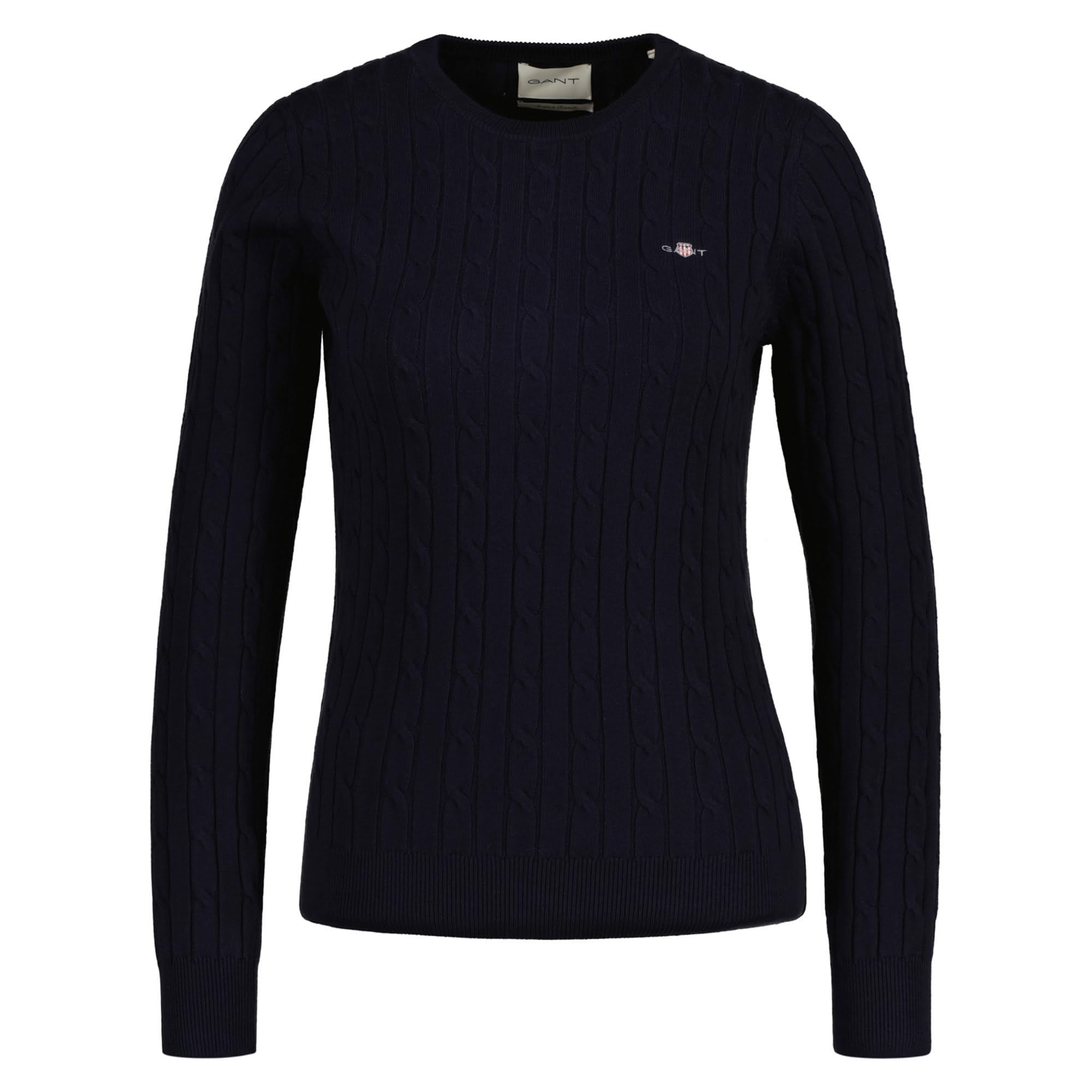 Gant Damen Stretch Cotton Cable C-Neck Pullover