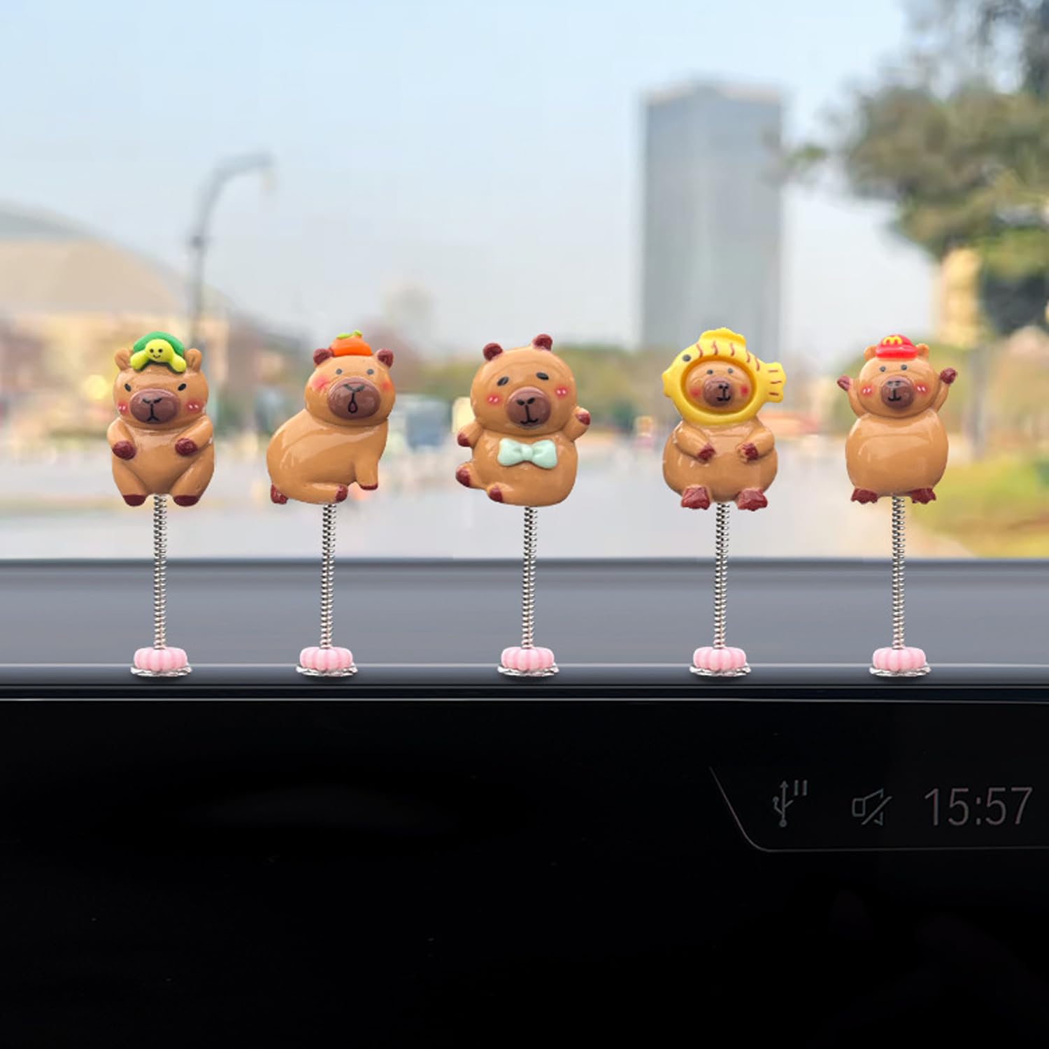 Capybara 5Pcs Cute Car Interior Hanging Decorations for Home Office (Shaken Head